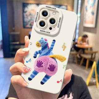 Ốp điện thoại hình ngựa hoạt hình vui nhộn cho iPhone 17 / 16 / 15 / 14 / 13 / MINI / 12 / 11 / Pro MAX / X / XS / XR / 7 / 8 / 6 Vỏ bảo vệ toàn diện bằng silicon lỏng chống sốc và chống rơi