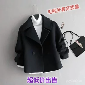 Mẫu áo khoác len ngắn Preppy thu đông phiên bản Hàn Quốc dành cho nữ