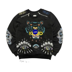 Áo Sweter Thêu Hổ Kon Zo Khóa Vai KCloset Áo Nỉ Dày Dặn Dáng Rộng Nam Nữ NA92
