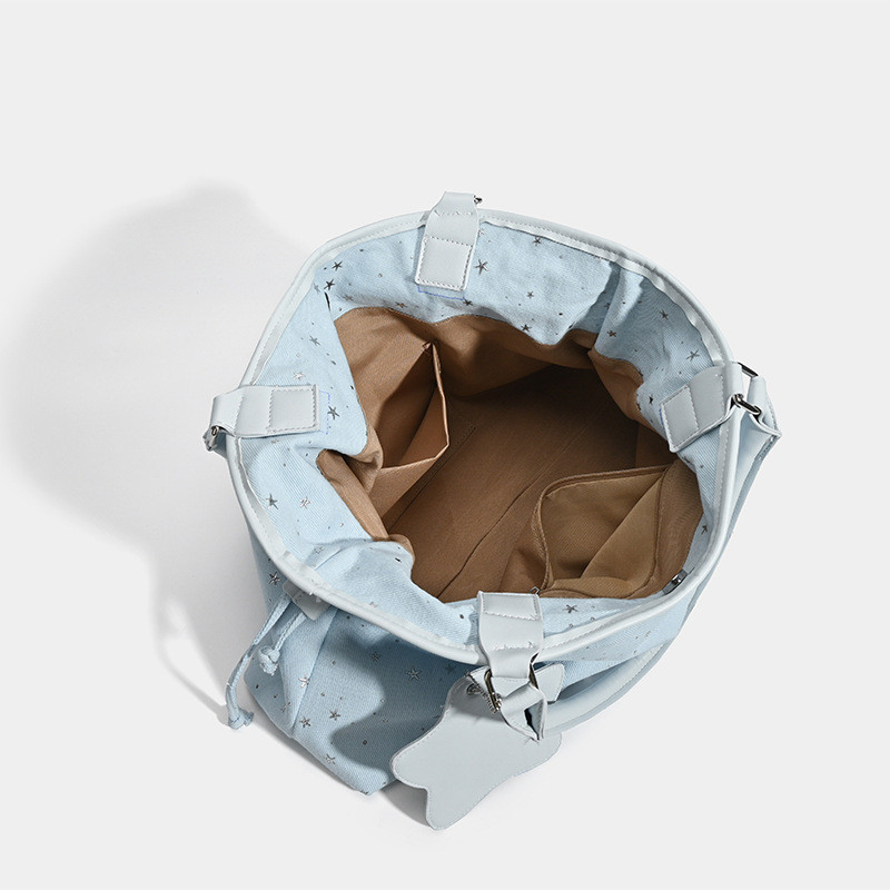 ANCO 2026 Túi tote Hàn Quốc Dung lượng lớn Lớp học trên Sao hình chấm tròn nách chứa máy tính 16 inch