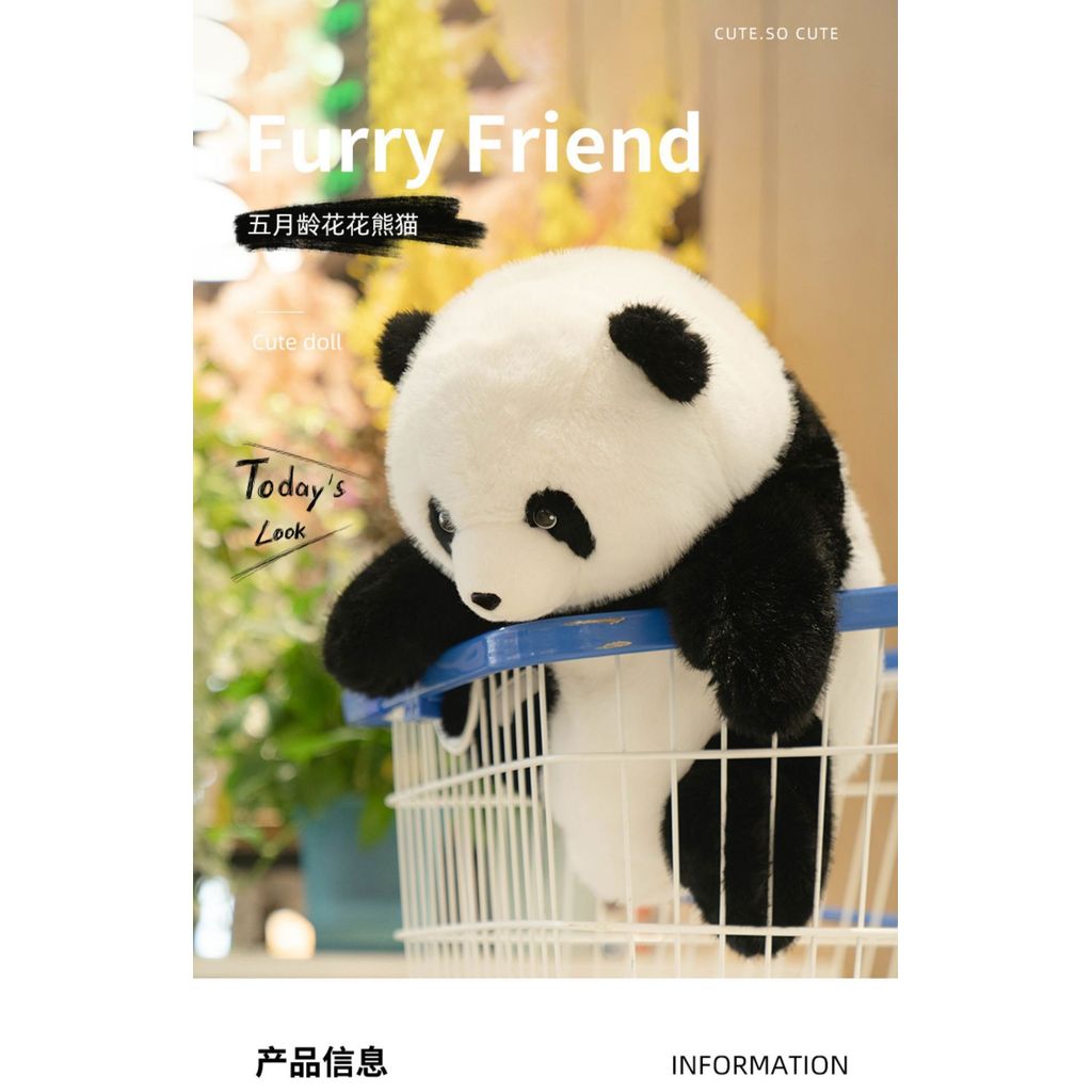 Gấu Trúc Sang Trọng Đồ Chơi Hoa Mô Phỏng Gấu Trúc Lớn Búp Bê Búp Bê Búp Bê Guolai Gối Quà Tặng