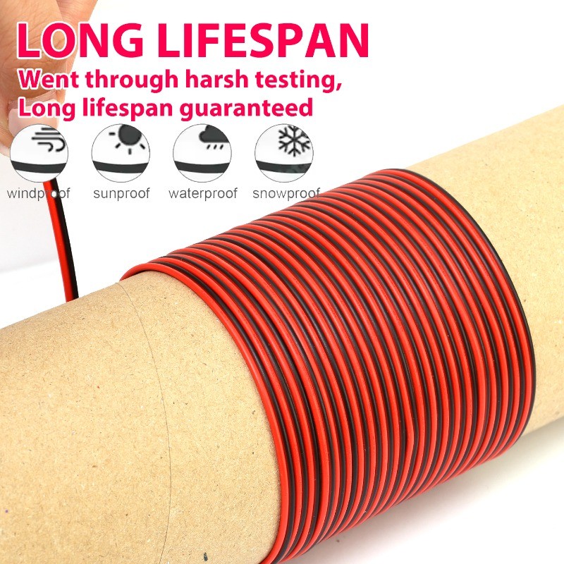 5 / 10 / 20M - Dây nối dài đa năng 2P, Cách nhiệt PVC bằng đồng đóng hộp cho thiết bị gia dụng Thiết bị điện chiếu sáng, Cáp nguồn hạng nặng 22AWG 300V