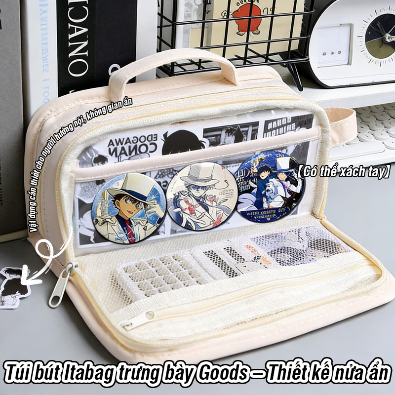 Túi đựng bút học sinh cute bằng vải nhiều ngăn, thiết kế nhỏ gọn dễ thương cho các học sinh sinh viên