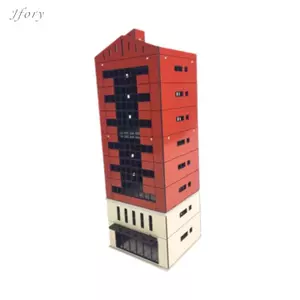 Jfory Đồ trang trí xây dựng thu nhỏ Đồ trang trí xây dựng thành phố Đồ trang trí kiến trúc bàn cát Giả vờ chơi đồ chơi DIY lắp ráp Diorama Vật liệu PP Thích hợp cho Col