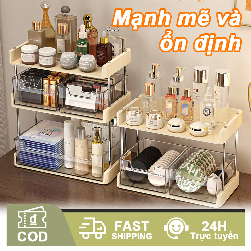 Dụng Cụ Trang Điểm Có Ngăn Kéo 2 / 3 Lớp Dung Tích Lớn Chống Bụi Đựng Mỹ Phẩm Cho Bàn Trang Điểm Phòng Tắm