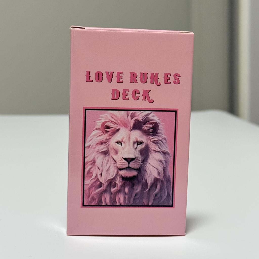 Love Runes Deck Pink Oracle Cards để hướng dẫn mối quan hệ & bói toán 10.3 X 6cm Elder Futhark Rune Ý nghĩa saixit2vn