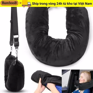 BAMBOOB Cổ Nhồi Bông, Chống Thấm Nước Mang Theo Di Động Gối Du Lịch Có Thể Lấp Lánh Di Động, Túi Bảo Quản Vỏ Gối Vải Siêu Mềm