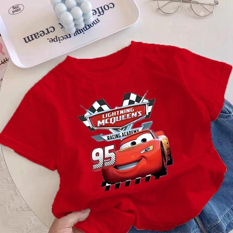 áo trẻ em cotton, dễ mặc, mùa hè, cổ tròn, thiết kế hình, tay ngắn, thoải mái