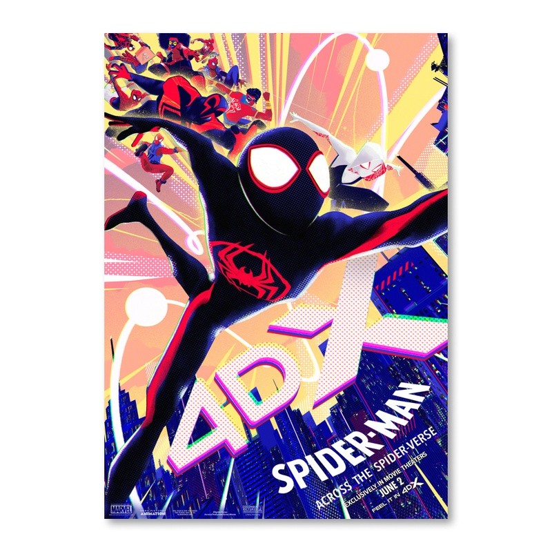 Người Nhện Vượt Qua Người Nhện Marvel Canvas Poster Miles Gwen Trang Trí Tường Phòng Ngủ