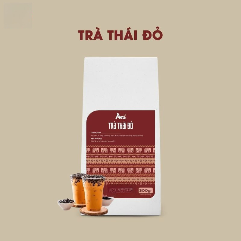 Trà Thái Đỏ Và Trà Thái Xanh AMI Túi 300g Túi Lọc Pha Nhanh, Chuẩn Vị Thái Cho Trà Sữa