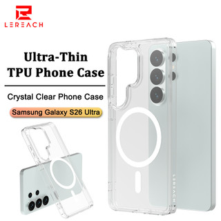 Lereach cho Samsung Galaxy S26 Ultra S25 Ultra S24 Ultra S26 Plus S26 Vỏ điện thoại từ tính, Acrylic + TPU, Vỏ sạc từ tính trong suốt chống sốc 4 chiếc