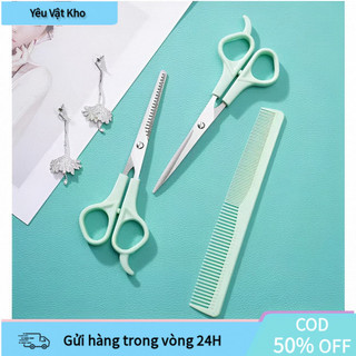 【COD】Bộ kéo cắt tỉa tóc 3 chi tiết kèm lược, thích hợp để cắt tóc mái, tỉa đuôi và tạo kiểu đơn giản tại nhà.