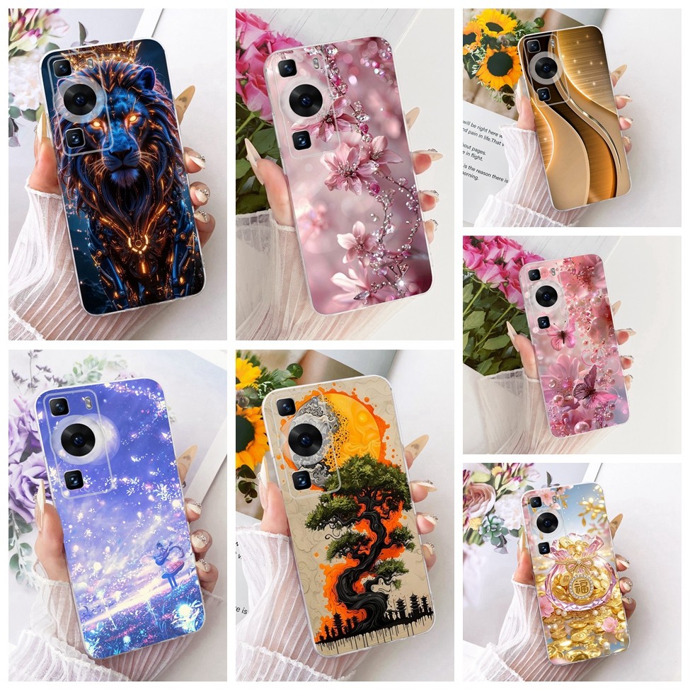 Ốp lưng trong suốt Huawei P60 Mèo dễ thương Thời trang Bướm Vỏ sơn ngộ nghĩnh Huawei P60 Pro MNA-AL00 MNA-LX9