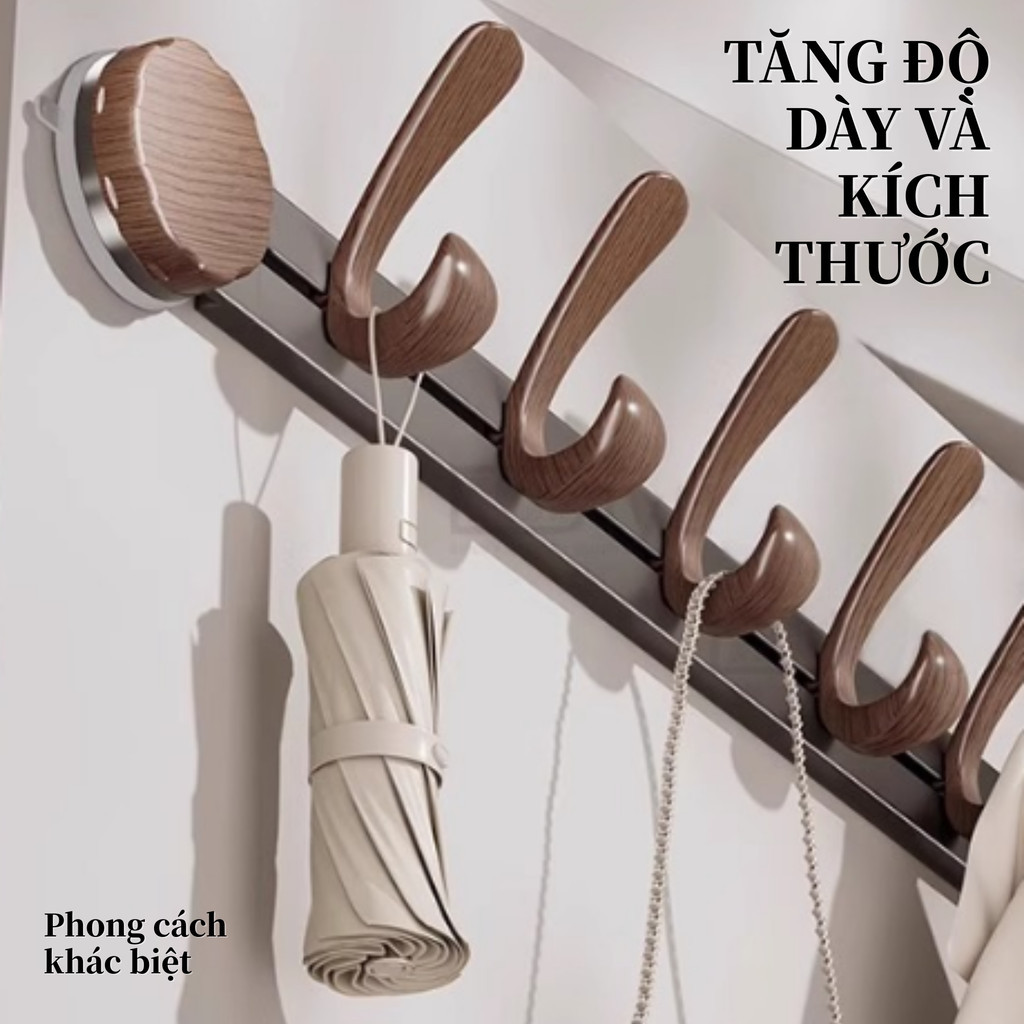Móc Treo Tường 2 Trong 1 Cao Cấp - Hợp Kim Thép Carbon Chống Gỉ, Kích Thước 45/51cm, Đa Năng Cho Bếp & Phòng Tắm