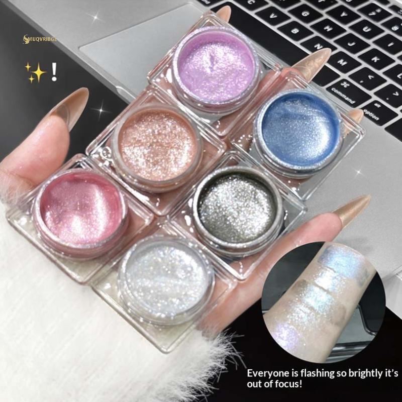 MUQV Cappuvini Gel Dạng Lỏng Phấn Mắt Ngọc Trai Lấp Lánh Cơ Thể Cao Đơn Sắc Kim Cương Shimmer Silkworm Làm Sáng Độ Bóng Cao Kim Sa Lấp Lánh Qui Sấy n