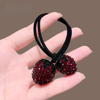 2026 Full Kim Cương Sâu Đỏ Dâu Tóc Nữ Cao Cấp Cảm Giác Buộc Bóng Đầu Dây Phong Cách Mới Đuôi Ngựa Cao Su Dây Phụ Kiện Tóc