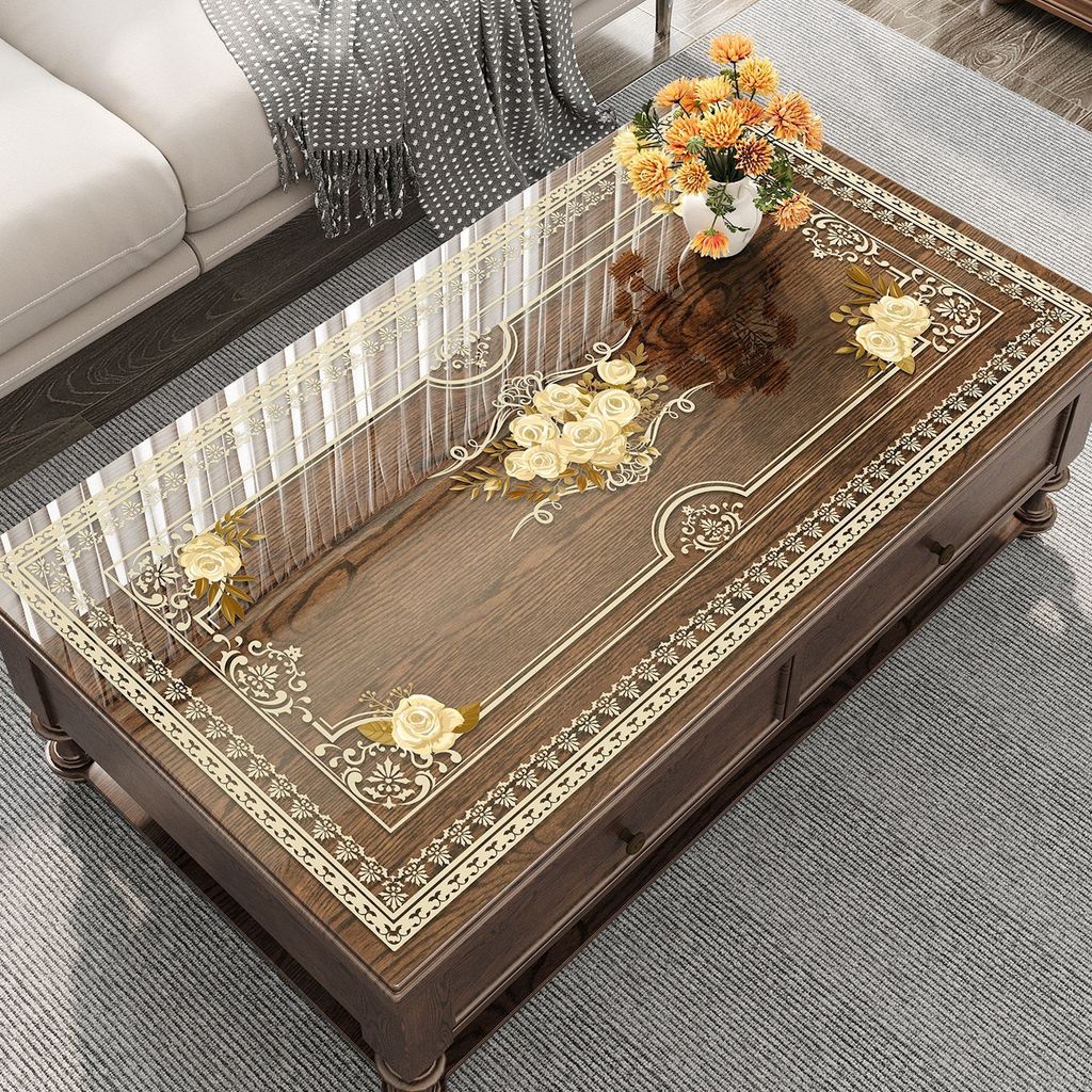 Phong Cách Châu Âu Ren Bàn Cà Phê Thảm Chống Thấm Nước Khăn Trải Bàn Chống Dầu Ánh Sáng Sang Trọng Cảm Giác Cao Cấp 2025 Phong Cách Mới Hộ Gia Đình Phòng Khách Thảm Bảo Vệ Bàn