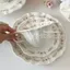 Đĩa tráng miệng gốm sứ cứu trợ hoa hồng chất lượng cao thời trung cổ Salad đĩa thực phẩm phương Tây giá trị cao