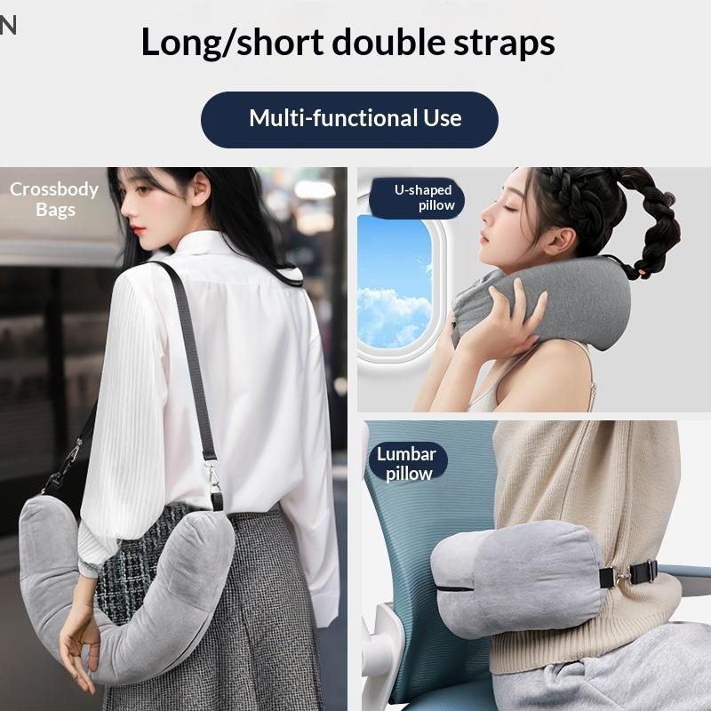 NS Du Lịch Ne Gối Có Thể Lấp Đầy Quần Áo Túi Bảo Quản Hình Chữ U Vỏ Gối Pha Lê Lông Cừu Ne Gối Dành Cho Máy Bay Du Lịch NS