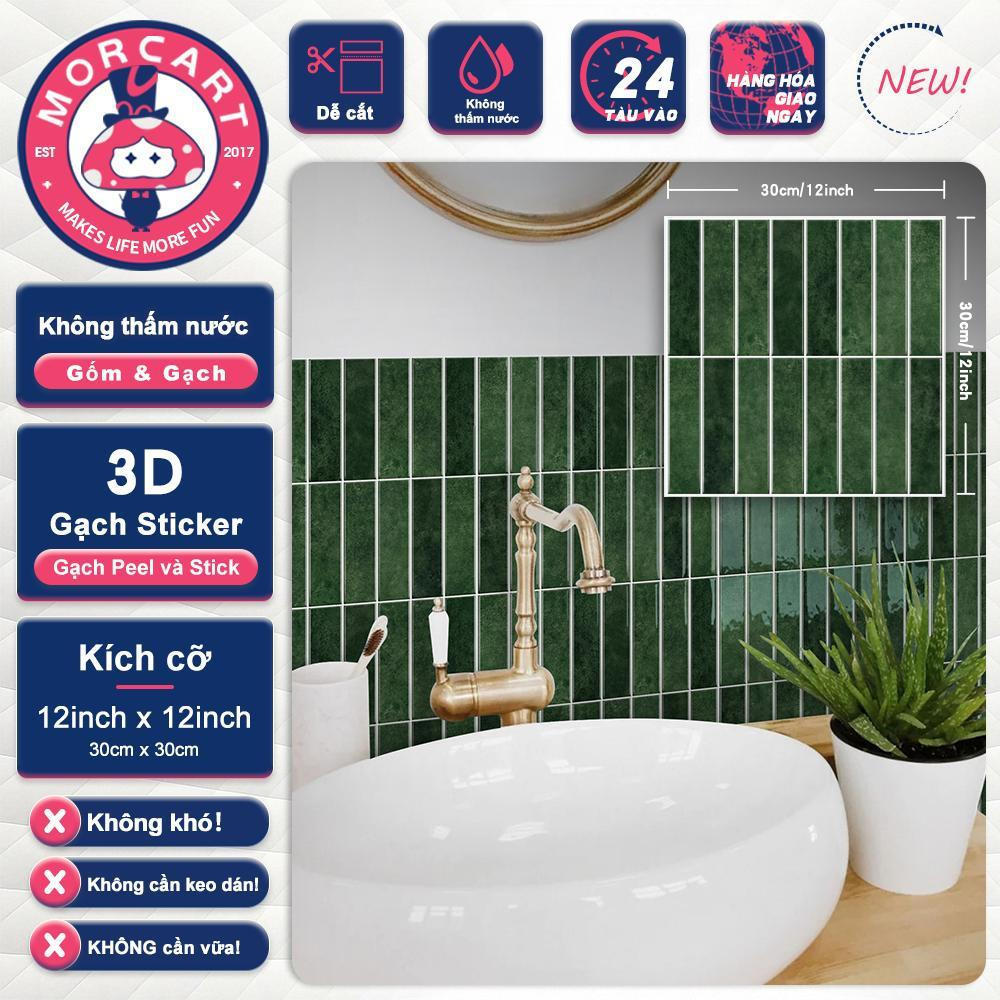 Miếng dán gạch gọt vỏ và dán MORCART, miếng dán tường, 1 miếng, dầu tự dính, chống văng, thích hợp cho tường nhà bếp, phòng tắm và gạch, 30cm x 30cm