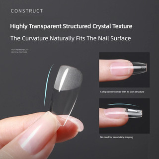 320Patchs / 1 Hộp ANNIES Miếng móng giả trong suốt, nối dài liền mạch, định hình đầu móng, dụng cụ trang trí cho tiệm