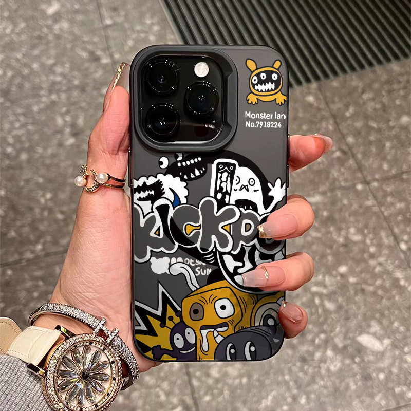 Graffiti Freak Coffee Set phù hợp cho 16 trường hợp iPhone 17Air Frosted Meta Air Case 14 13 11Pro