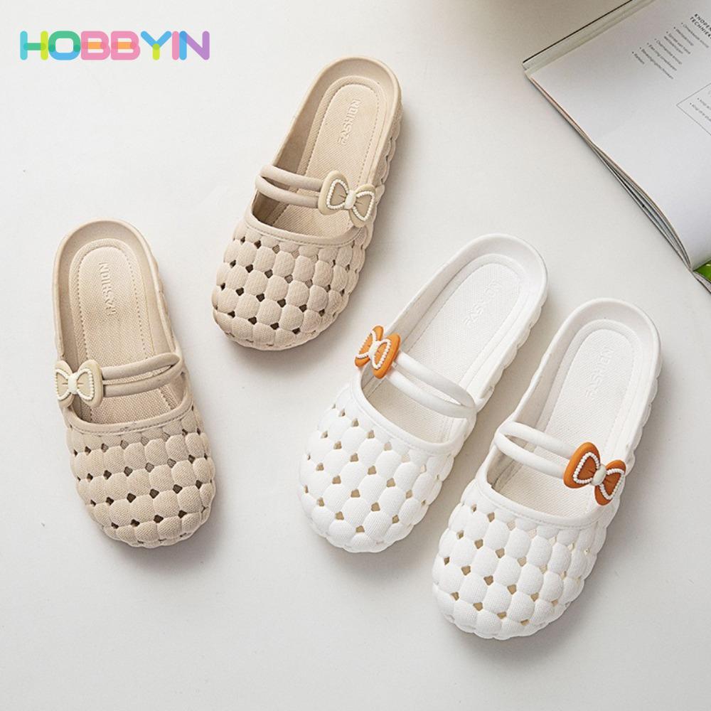 Giày HOBBYIN Baotou, Dép nữ đế mềm thoáng khí, Dép đi biển chống trượt bằng nhựa PVC