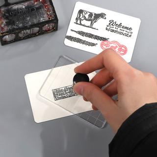 JIANWU Acrylic Tay Cầm Trong Suốt Hình Chữ Nhật Chất Liệu Cắt Silicon Tem Sáng Tạo DIY Tạp Chí Đồ Dùng Học Sinh Văn Phòng Phẩm