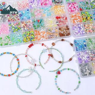 Vòng tay thể thao DIY với hạt thủy tinh nhiều màu, phù hợp làm phụ kiện thời trang