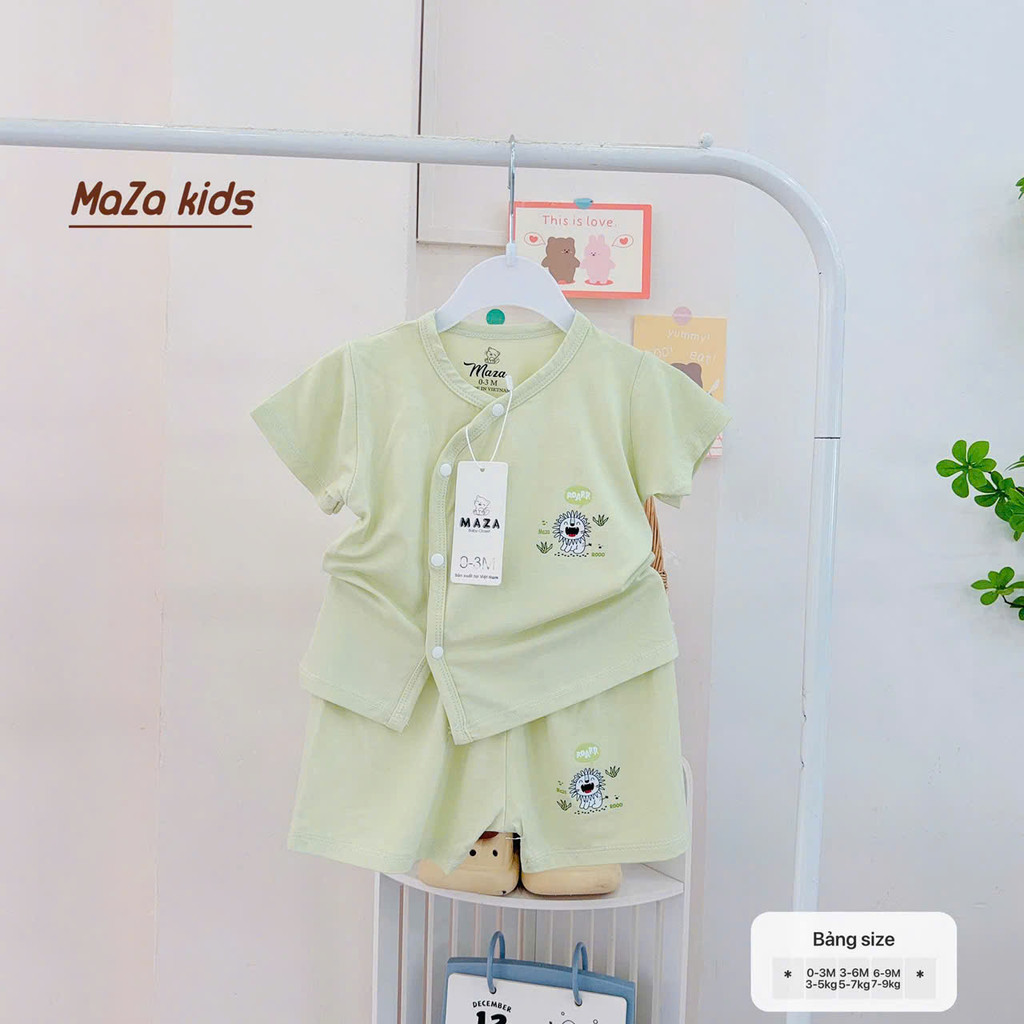 [A131 Mát-Mềm] Bộ quần áo cộc mùa hè chất liệu vải Modal cho bé 0-9 tháng