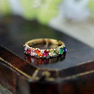 Châu Âu Mỹ ins Phong Cách Mới Nhẫn Zircon Độc Đáo Nữ