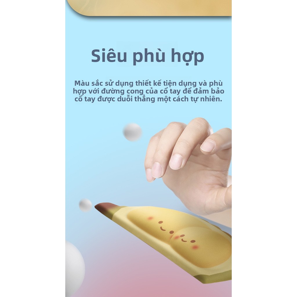 Miếng lót cổ tay chuột silicon chống trượt, hình trái cây dễ thương, dùng cho văn phòng