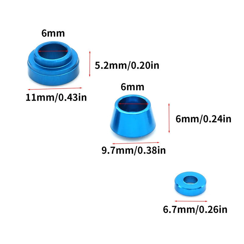 Kim Loại Lái Knuckle Mặt bích Tay Bushing Đệm Cho Tamiya TT02 TT-02 1 / 10 RC Xe Nâng Cấp Phần Phụ Kiện