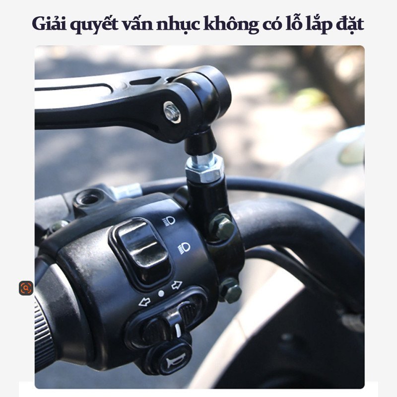 Gương chiếu hậu xe đạp xoay 360° linh hoạt thủy tinh HD rõ nét thân nhôm bền chống gỉ cho xe điện