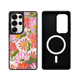Ốp lưng Phone Case cứng gương hoa cúc trắng từ tính cho Samsung Galaxy S26 25 24 23 UItra S26 25 24 23 Plus Vỏ bảo vệ chống sốc