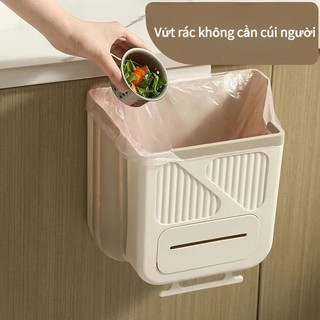 【vạn】Thùng rác treo tưởng gấp gọn thông minh 7-10L - giải pháp tiết kiệm không gian bếp , dễ dàng lắp đặt và vệ sinh.