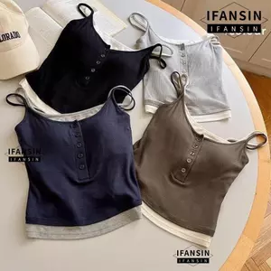 Áo mùa hè IFANSIN, vest yếm gợi cảm thiết kế slim fit, crop-top hai mảnh trendy
