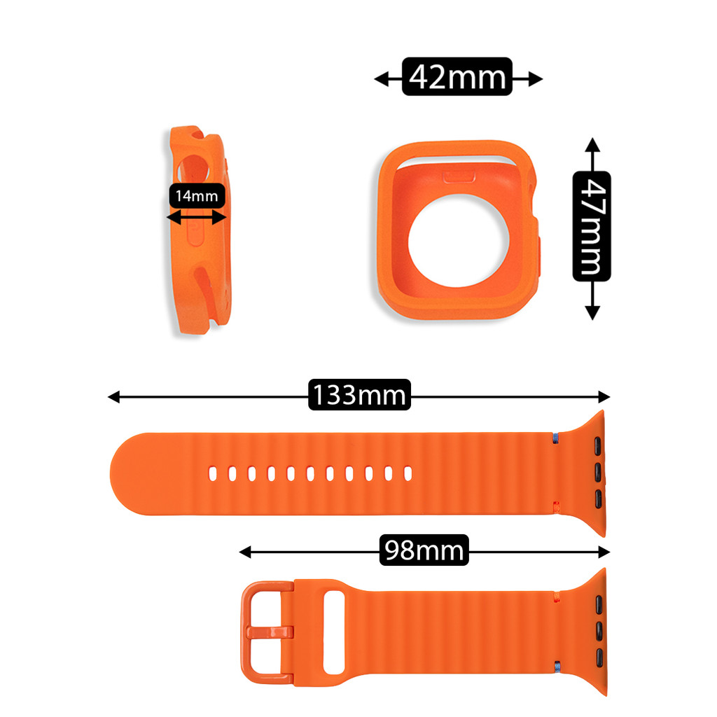 Dây đeo silicon + vỏ cho Apple Watch Series11 / 10 42 mm 46mm Ultra 3 / 2 49mm 9 8 7 SE3 40 41 44 45mm