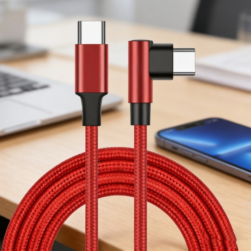 GODD 60W Cáp Giao Hàng Nguồn Loại C Đầu Nối Góc Phải Nylon Bện Sạc Nhanh Và Dây Dữ Liệu Cho Miếng Lót Điện Thoại