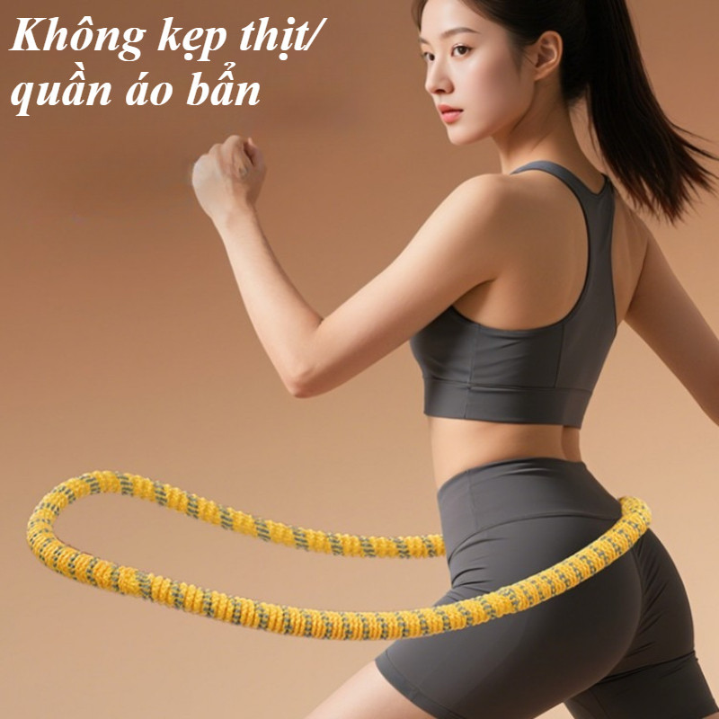 Vòng lắc eo lò xo bọc đệm mềm chống trượt, không đau, bảo vệ hông, giảm mỡ bụng hiệu quả tại nhà
