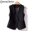 Áo Vest Classic Không Tay Màu Đen Cho Phụ Nữ Thu Đông