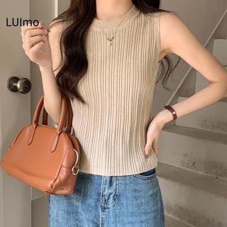 LUImo Nữ Màu Trơn Cơ Bản Tròn Ne Nhiều Màu Sắc Thường Ngày Tất Cả Trận Đấu Xe Tăng Không Tay SBS