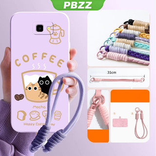 FOR ốp lưng Ốp điện thoại cho samsung j7 prime j4 plus j6 plus j4+ j6+ j7 pro, vỏ mềm silicone lỏng chống sốc, thiết kế mới thẩm mỹ, hình mèo hoạt hình với dây đeo cho bé gái YTSTHM01