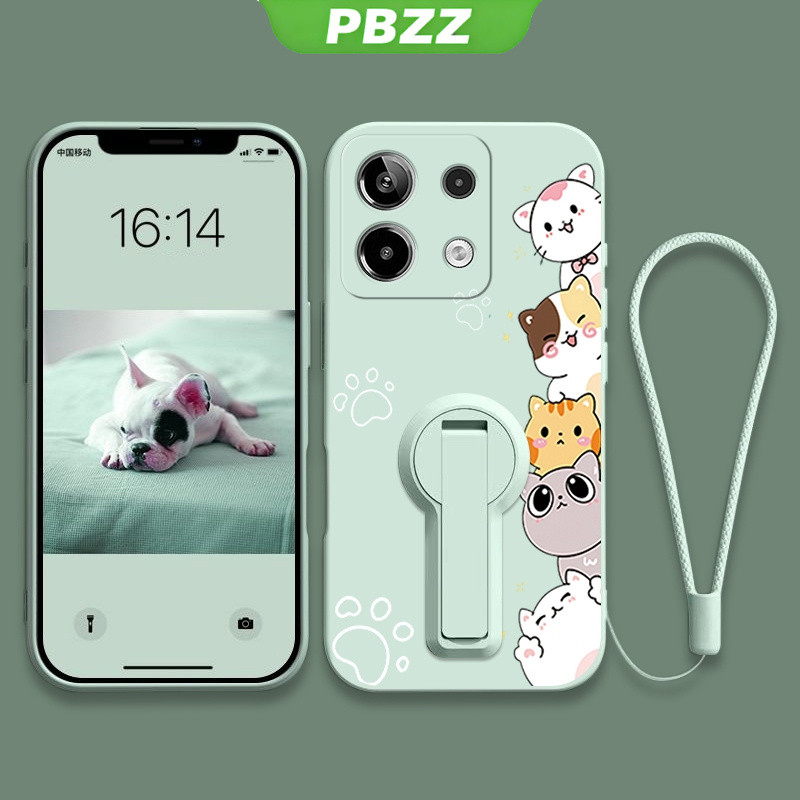 Ốp cho Redmi Note 13 4g 2023 Redmi Note 13 Pro 5g Ốp điện thoại Ốp mềm Ốp chống sốc Silicon lỏng thiết kế mới Mèo hoạt hình thẩm mỹ có giá đỡ ytxzdzmm01