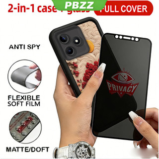 Vỏ kính cường lực chống riêng tư bằng gốm cho Realme note 70 60 50 60X C75X C71 C85 15X C75 c53 c51 c63 c61 c67 c65 vỏ điện thoại thiết kế mới thẩm mỹ dễ thương JTMTFHS03