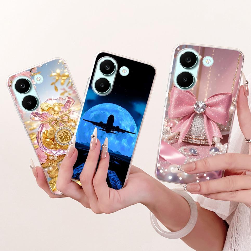 Nơ Tình Yêu Họa Tiết Trái Tim Mèo Dễ Thương Ốp lưng Xiaomi Redmi Turbo 5 Poco X8 Pro 5G Vỏ TPU Mềm Silicon Chống Sốc Ốp Lưng