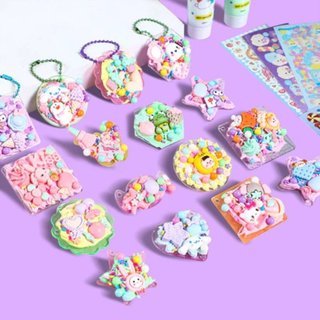 Bộ đồ chơi DIY kem keo dán thẻ sticker 3D thẻ go phát triển sáng tạo trẻ làm quà tặng móc khóa