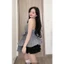 Áo Kiểu nữ bệt Vai dây Tự Cột Cổ yếm peplum