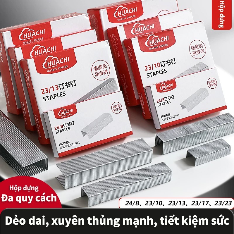 Ghim bấm giấy 10 hộp 1000 kim, kim dập ghim tài liệu cho máy bấm ghim văn phòng