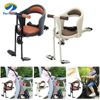 Ghế trước xe đạp trẻ em Perfeclan điều chỉnh dễ dàng, tựa lưng thoải mái làm từ thép carbon, phù hợp cho mua sắm và sử dụng ngoài trời.